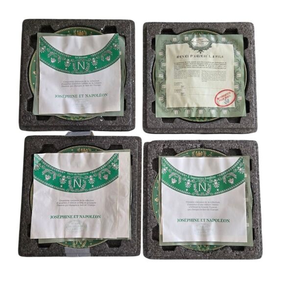 Set of 4 Plates, De Limoges Napoleon De Boulme Porcelain Collector Plates France - Picture 7 of 9